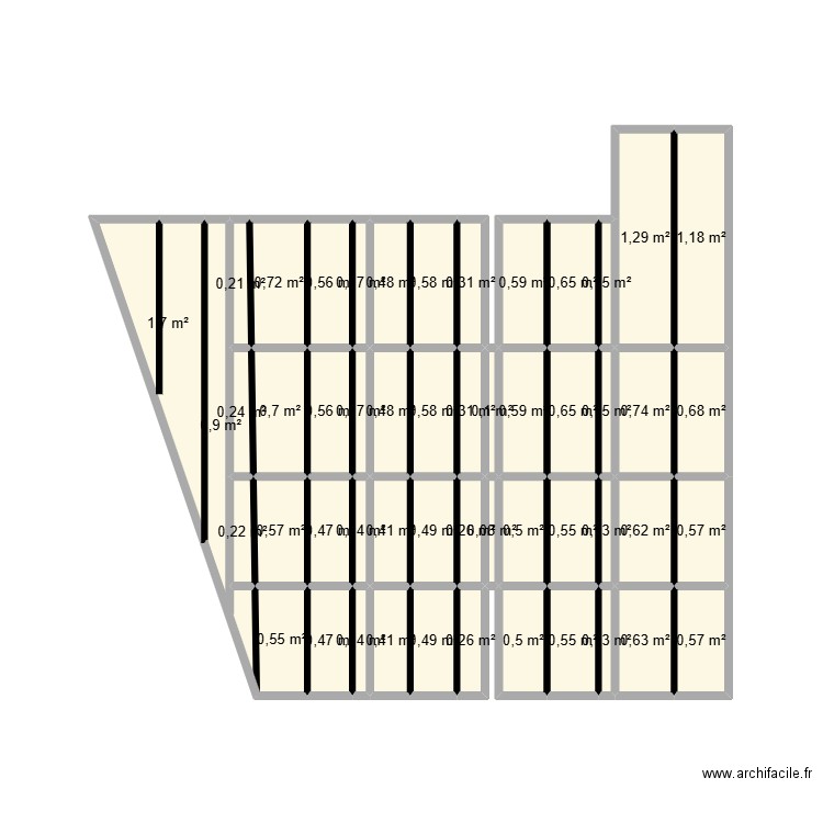 EXTENSION. Plan de 51 pièces et 25 m2