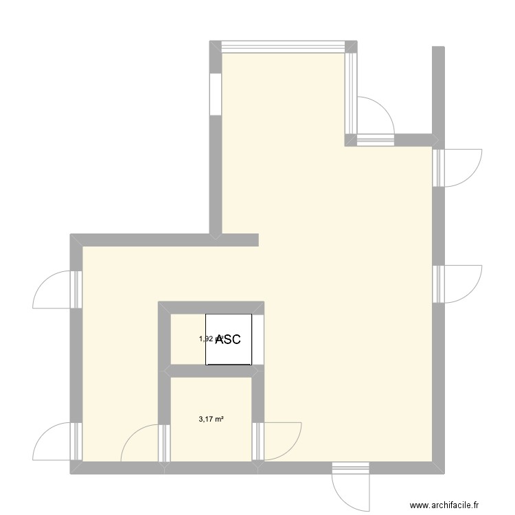 plan bat int . Plan de 3 pièces et 46 m2