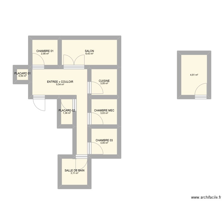 PLAN MATHEUS. Plan de 10 pièces et 38 m2