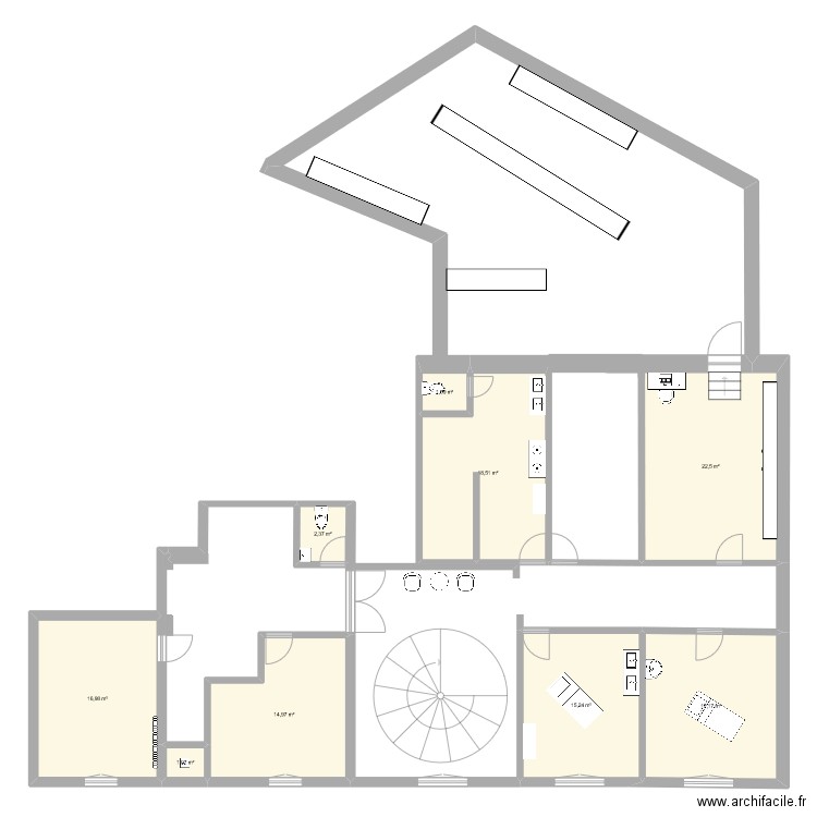 ETAGE NOCIBE. Plan de 9 pièces et 110 m2