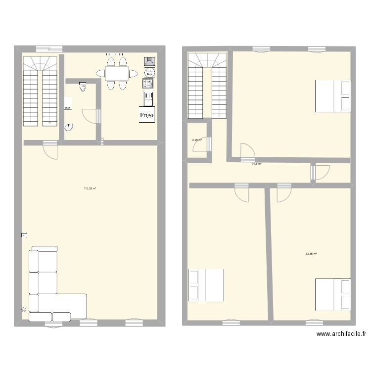 sikier. Plan de 4 pièces et 241 m2