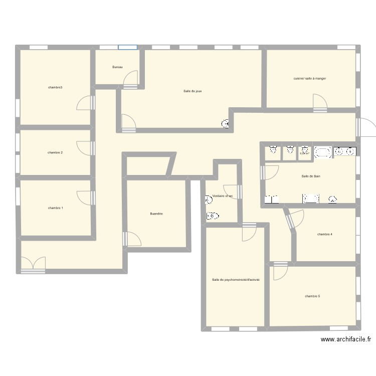 le nid. Plan de 14 pièces et 229 m2