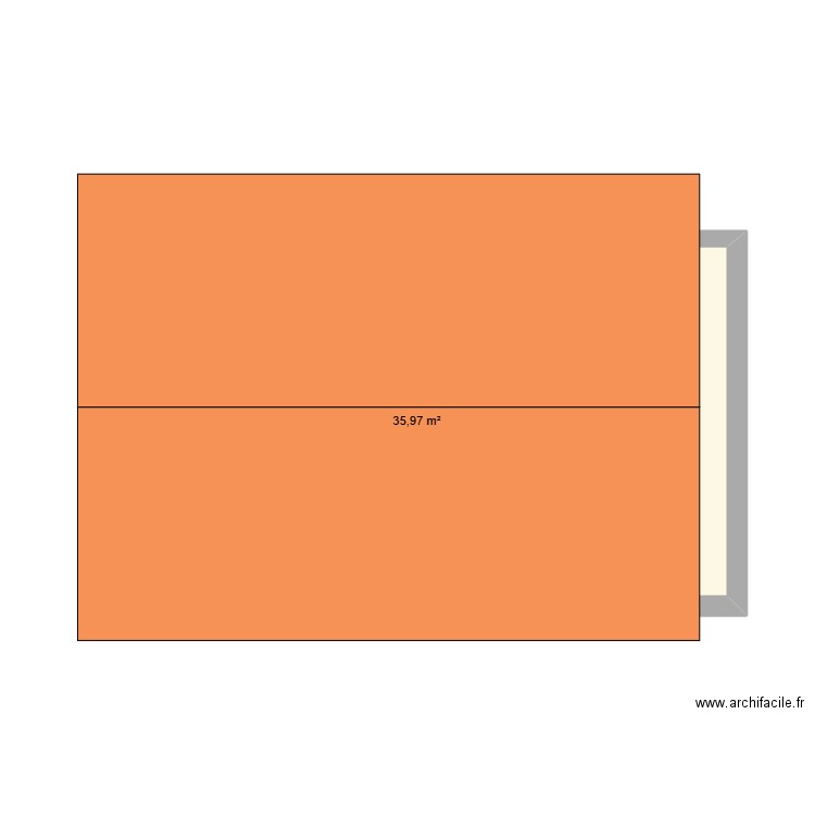 FILLOCQUE DOMINIQUE. Plan de 1 pièce et 36 m2