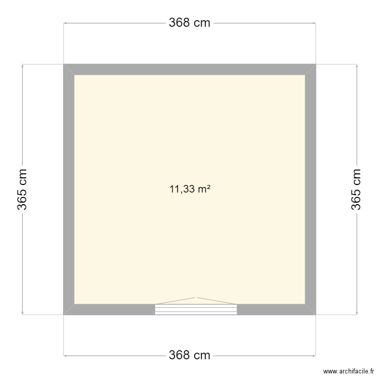 facade gauche. Plan de 1 pièce et 11 m2