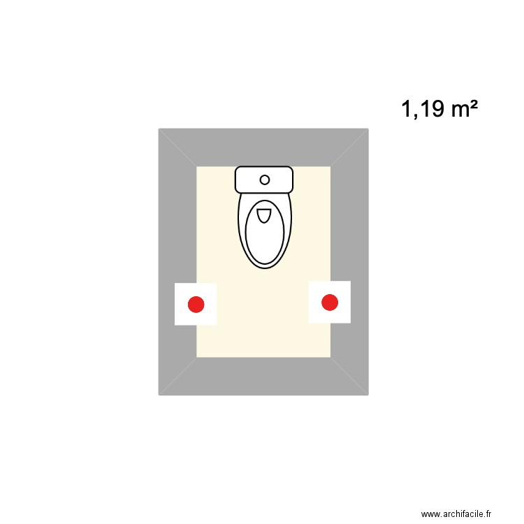 wc lussau. Plan de 1 pièce et 1 m2