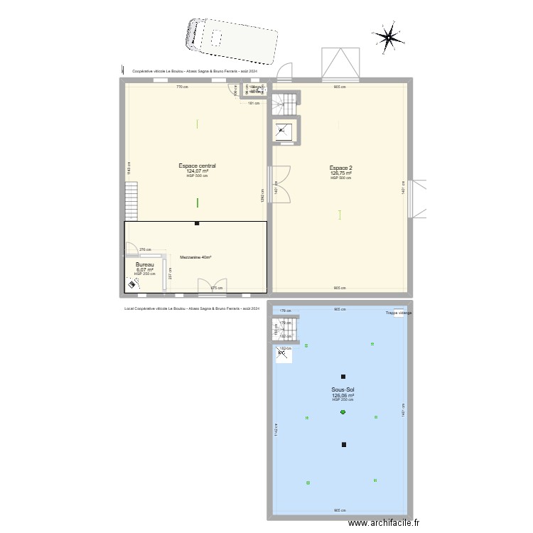 ATM Le Boulou. Plan de 5 pièces et 385 m2