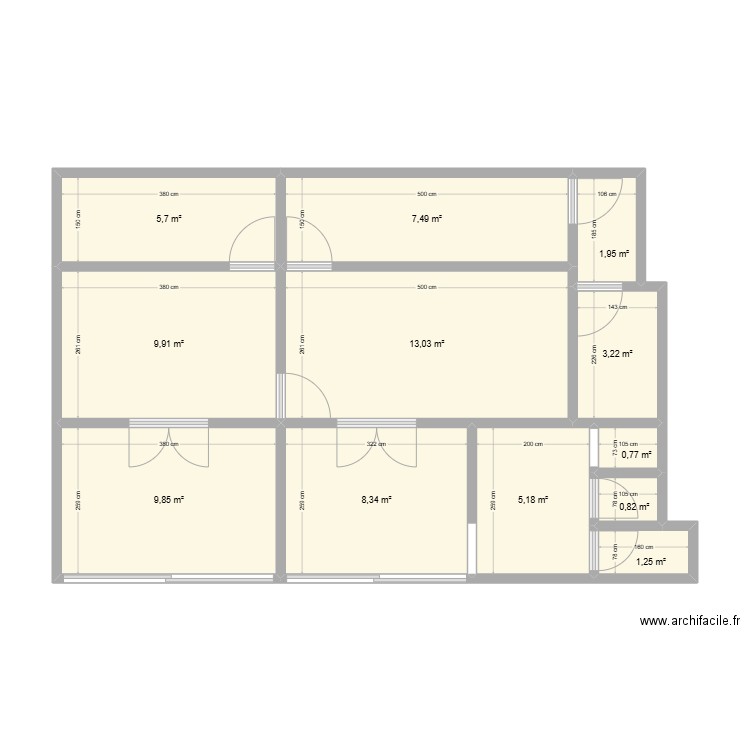 plan café. Plan de 12 pièces et 68 m2