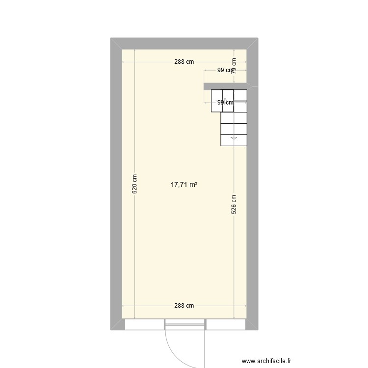 lot soin galerie gare avant travaux travaux. Plan de 1 pièce et 18 m2