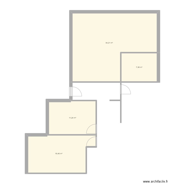 Maison. Plan de 4 pièces et 69 m2