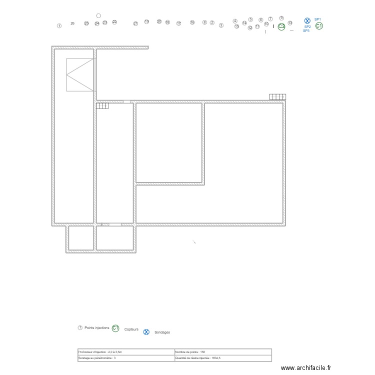 Corse. Plan de 5 pièces et 163 m2