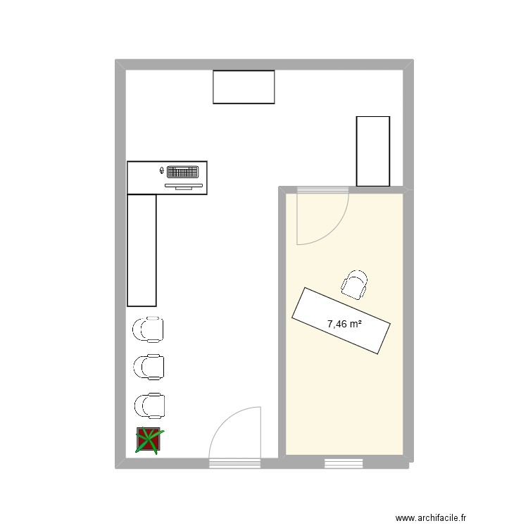 agencement dossier e4. Plan de 1 pièce et 7 m2