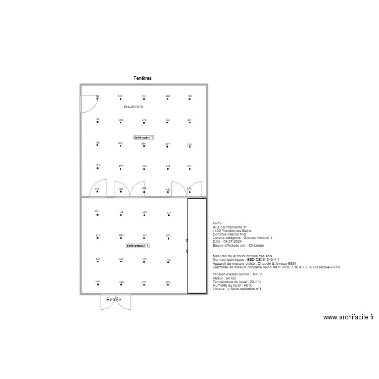 Salle n°3. Plan de 2 pièces et 57 m2