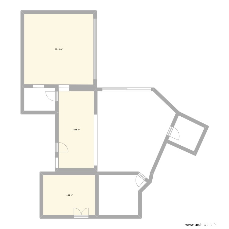 perception. Plan de 3 pièces et 66 m2