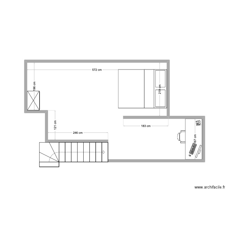 chambre parentale Guethary. Plan de 0 pièce et 0 m2