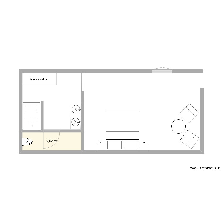 Main bed room 5. Plan de 1 pièce et 3 m2