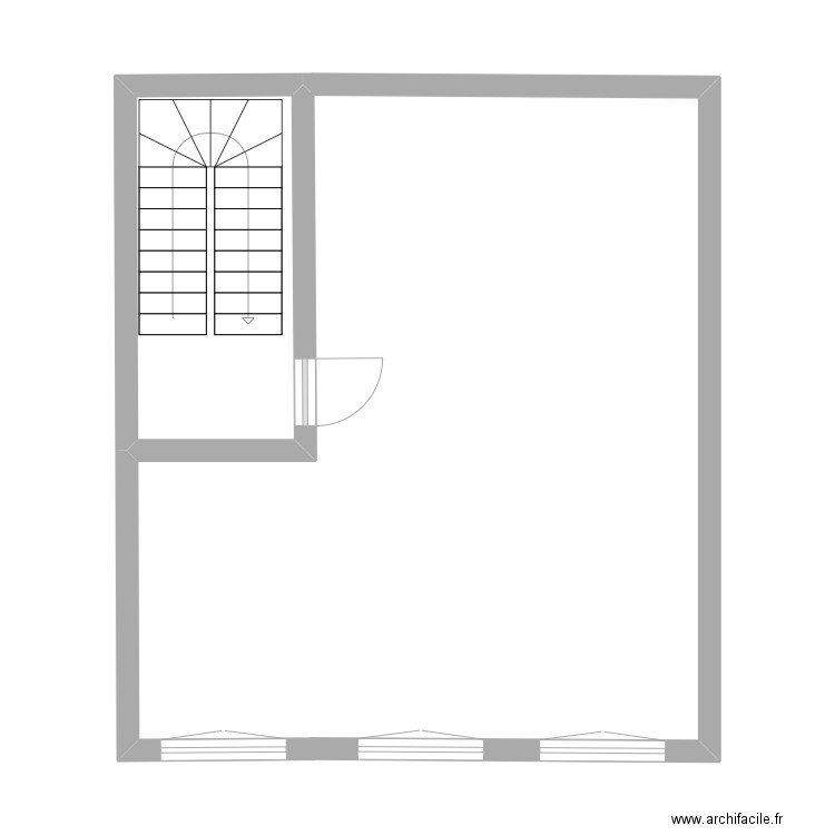 1er etage. Plan de 1 pièce et 8 m2