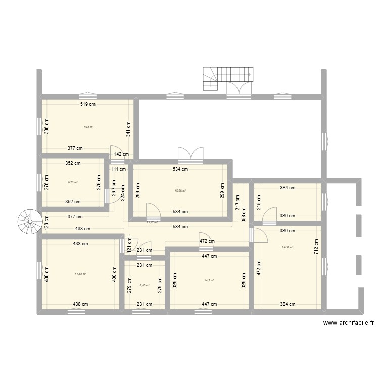 Fazlat Plan 2. Plan de 8 pièces et 129 m2