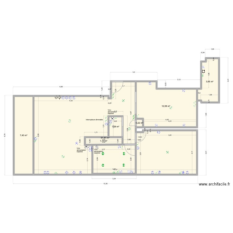 sasal3212-idraulica. Plan de 7 pièces et 78 m2