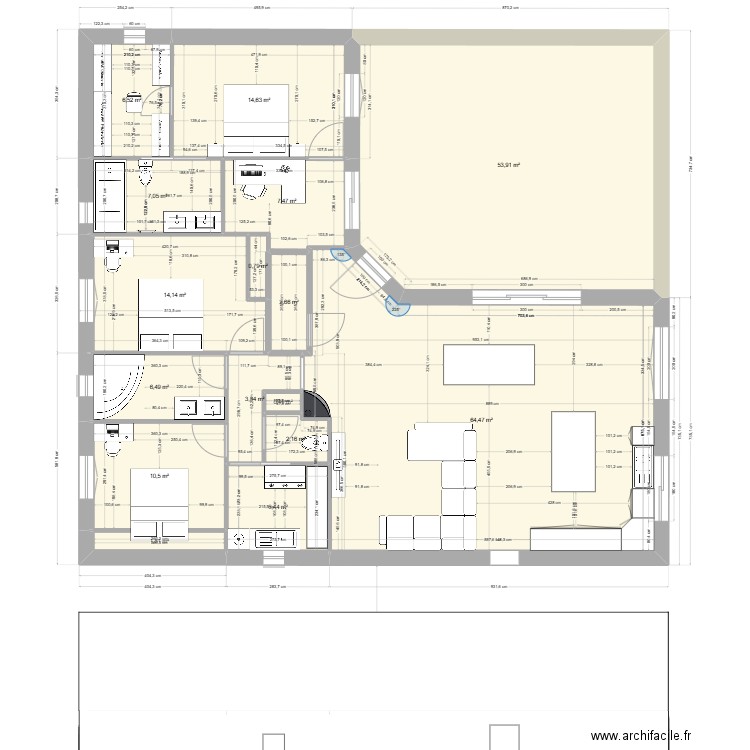 Plan 23-12-2024 N2. Plan de 17 pièces et 429 m2