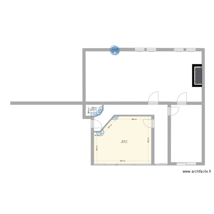 PLAN ANET SURFACES 4. Plan de 3 pièces et 24 m2