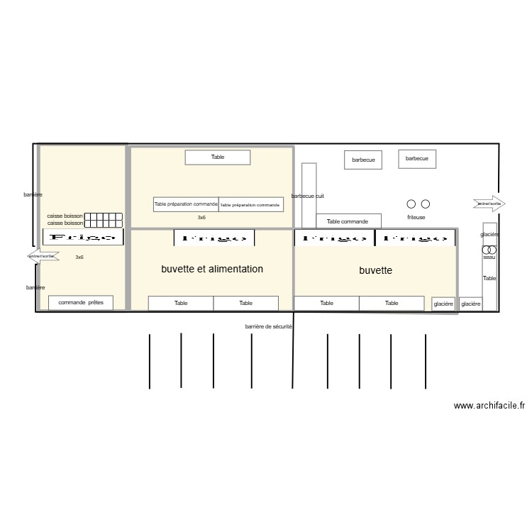 concert buvette 2. Plan de 4 pièces et 74 m2