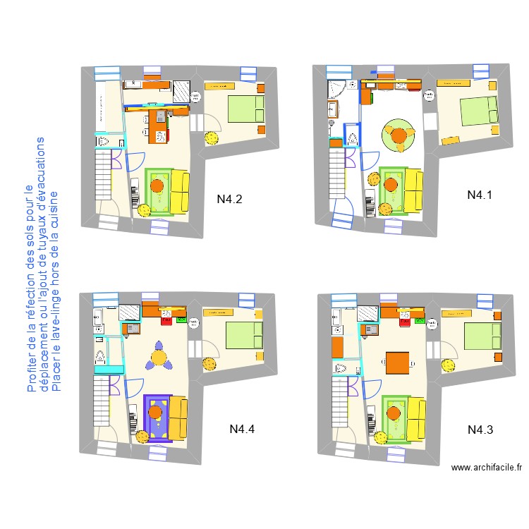 RCh  Demas 75_N4.1à4. Plan de 9 pièces et 143 m2