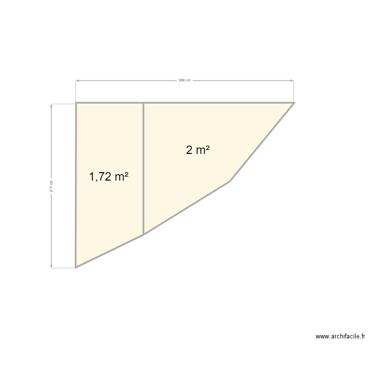 Escalier. Plan de 2 pièces et 4 m2