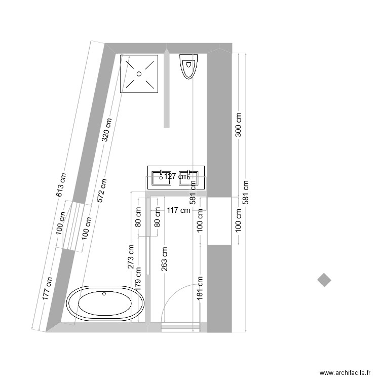 Entrée + Salle de Bain. Plan de 0 pièce et 0 m2