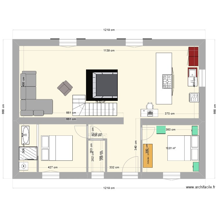 La Maison du Lac 3. Plan de 2 pièces et 86 m2