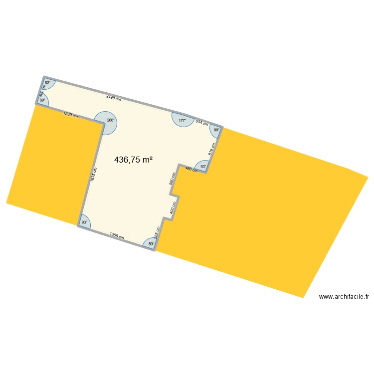 parcelle cadastre. Plan de 1 pièce et 437 m2