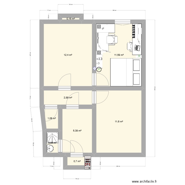 ORDERNER CHAMBRE ANT. Plan de 9 pièces et 47 m2