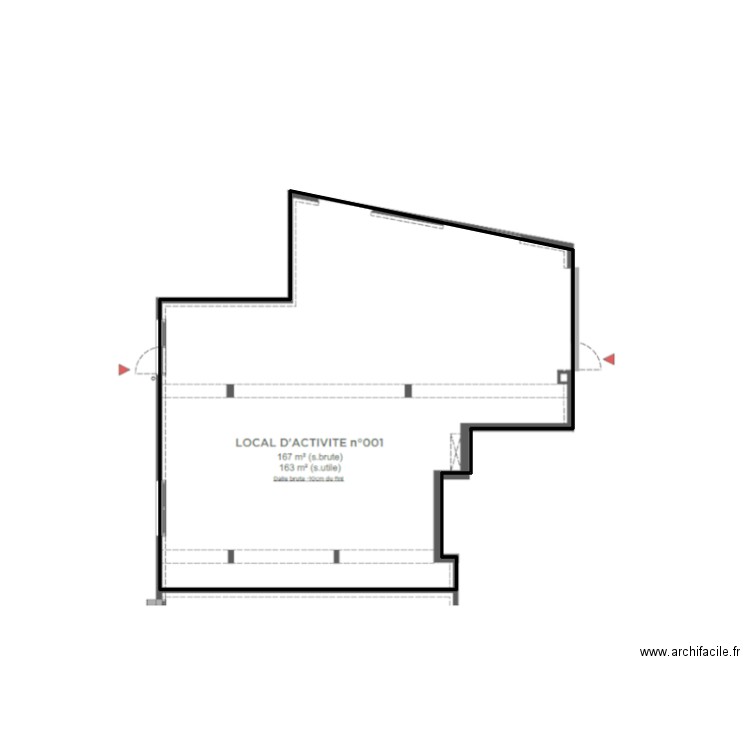 51621 - croquis 163 m². Plan de 1 pièce et 140 m2