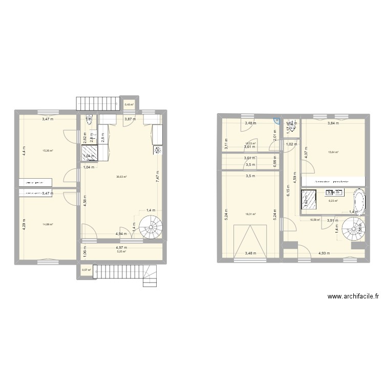 projet rochefort. Plan de 12 pièces et 142 m2