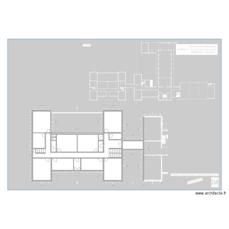 ISJP/Niveau 0/Primaire . Plan de 18 pièces et 71 m2