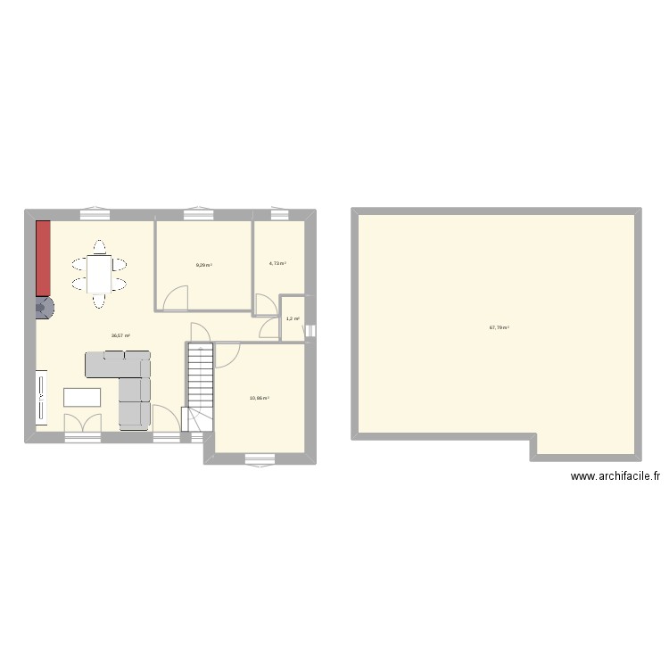 maison emi adi. Plan de 6 pièces et 130 m2