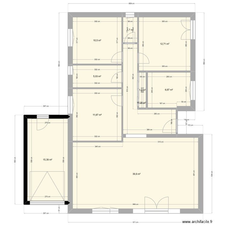 argel. Plan de 10 pièces et 115 m2