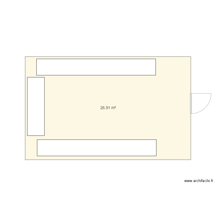 expédition. Plan de 1 pièce et 27 m2