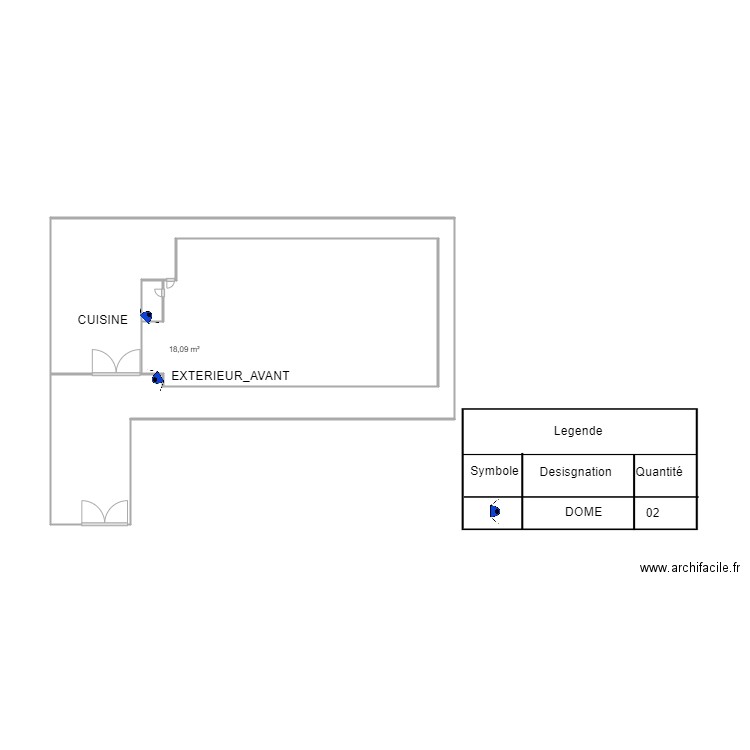 PROJET DOMICILE  NGATCHOU. Plan de 3 pièces et 35 m2