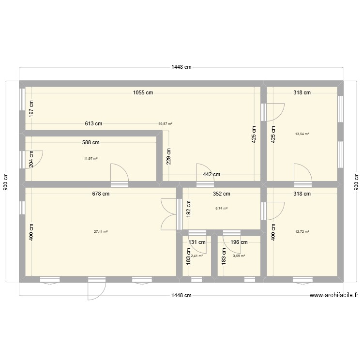 SOUS SOL. Plan de 8 pièces et 109 m2