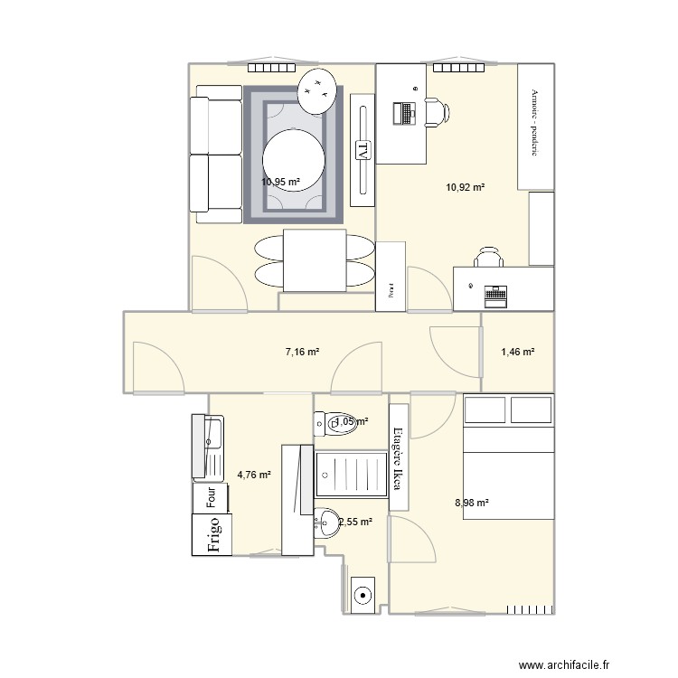 maison 3. Plan de 9 pièces et 48 m2