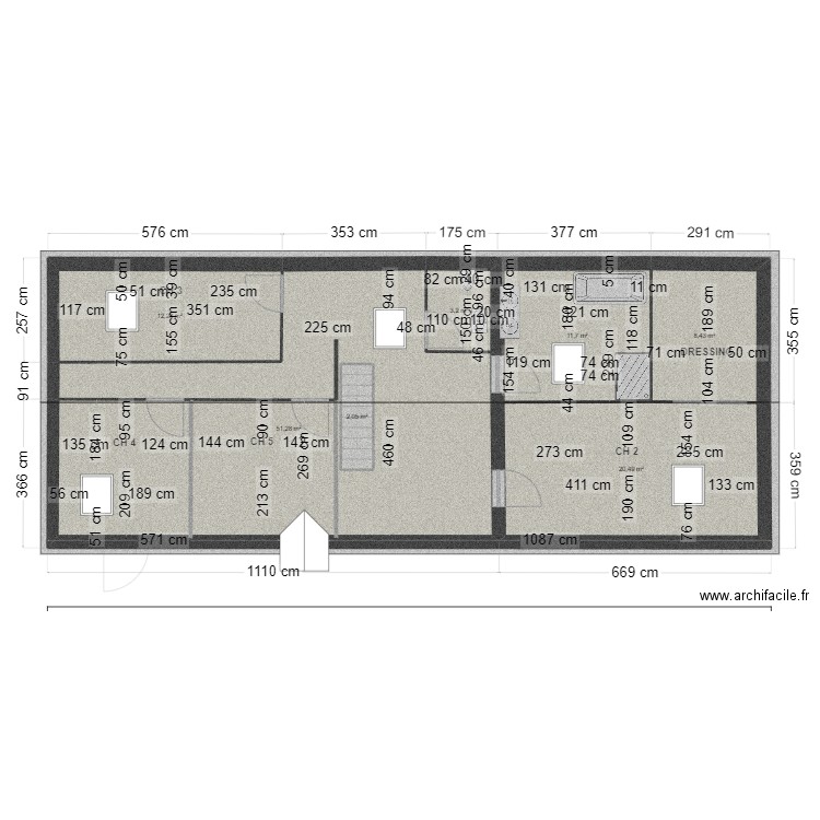 maison nana. Plan de 13 pièces et 221 m2