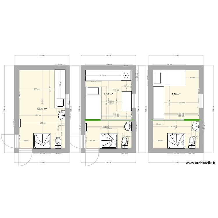 buanderie lissieu. Plan de 5 pièces et 39 m2