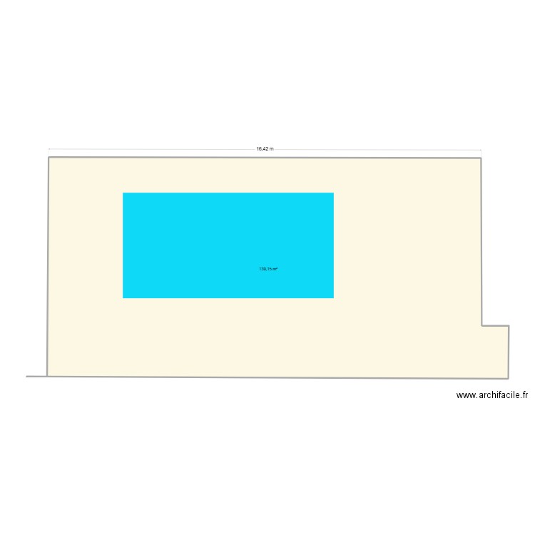 Test plan piscine. Plan de 1 pièce et 139 m2