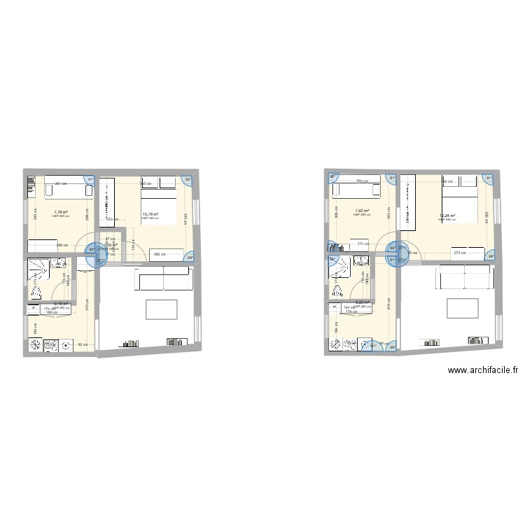 92100 VS. Plan de 7 pièces et 58 m2