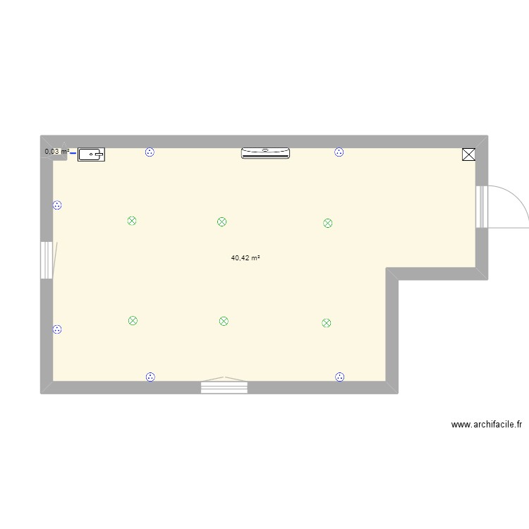 Cannet des Maures. Plan de 2 pièces et 40 m2