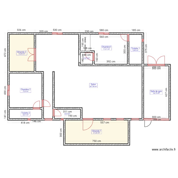 Maison Laidé Daneyel-Garoua . Plan de 10 pièces et 189 m2