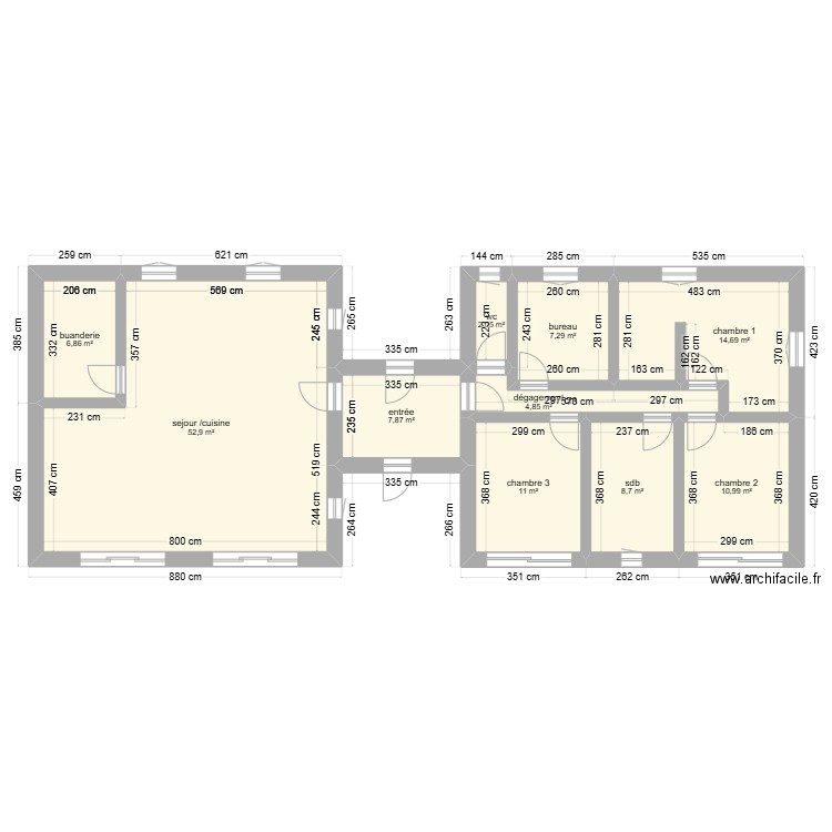 maison 2. Plan de 10 pièces et 127 m2