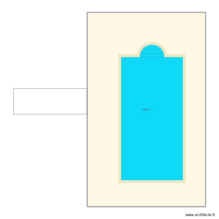 Piscine . Plan de 1 pièce et 150 m2