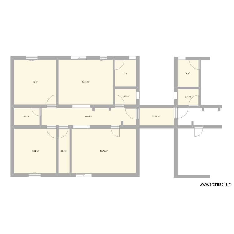 imos53. Plan de 12 pièces et 97 m2