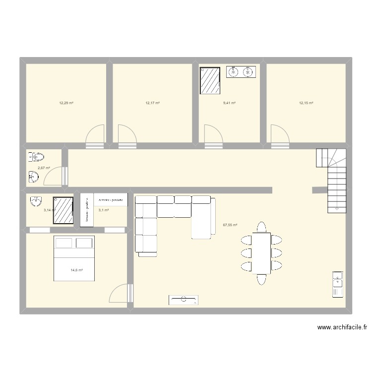 margon. Plan de 9 pièces et 137 m2